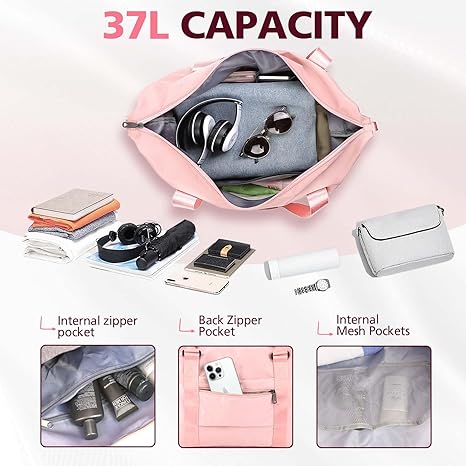 Bolsa de lona de viaje, bolsa impermeable para fin de semana, bolsa de mano para mujer, bolsa de lona deportiva para gimnasio, bolsa de hospital para trabajo de parto y parto, bolsa de equipaje