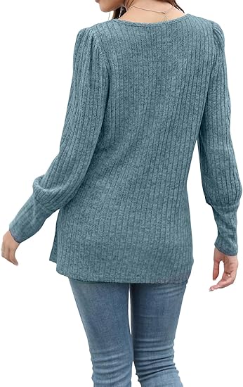 WIHOLL Women’s Tops, Casual Fall Sweaters, Square Neck, 2023 Fashion Clothing