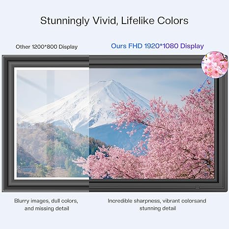 Uhale - Marco de fotos digital de 15.6 pulgadas, marco de fotos electrónico WiFi grande de 1920 x 1080 IPS FHD pantalla táctil, comparte fotos y videos en cualquier lugar, compatible con SD/USB, el