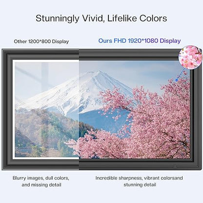 Uhale - Marco de fotos digital de 15.6 pulgadas, marco de fotos electrónico WiFi grande de 1920 x 1080 IPS FHD pantalla táctil, comparte fotos y videos en cualquier lugar, compatible con SD/USB, el