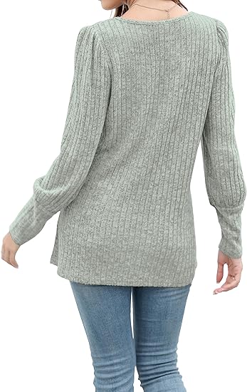 WIHOLL Women’s Tops, Casual Fall Sweaters, Square Neck, 2023 Fashion Clothing